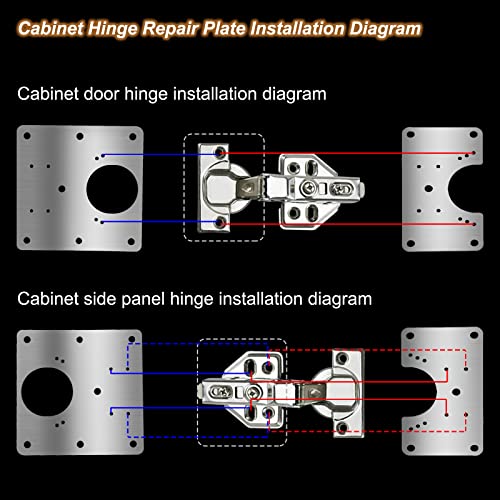 Cabinet Hinge Repair Plate, Hinges Repair Fixing Plate Cabinet Repair Board - size: Large
