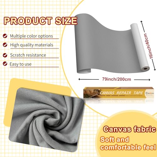 Cahomo Canvas Repair Tape 16x79 inch, Self Adhesive Fabric Patches, Couch Repair Patch Kit, Fabric Repair Tape for Furniture, Sofas, Carpet, DIY, Headboards, Chairs, Pillows, Canvas Goods - Beige - color: Beige, size: 16x79 inch