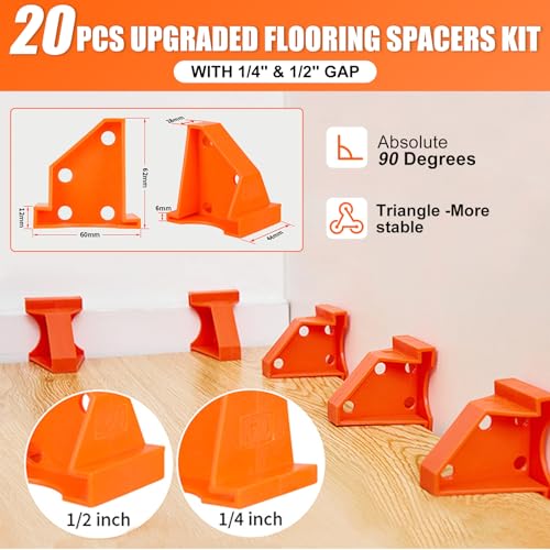 CNQLIS 65Pc Laminate Flooring Kit – Spacers, Pull Bar, Mallet & More