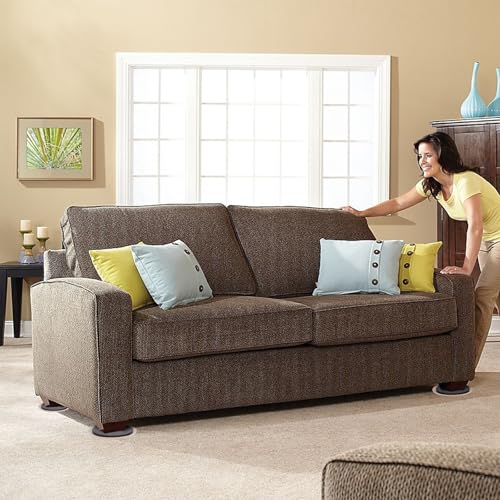 Furniture Sliders for Carpet, 8 Pcs 7" Round Furniture Moving Sliders, Heavy-Duty Furniture Movers - Reusable Carpet Sliders, Move Any Item Quickly, Easily and Safe!