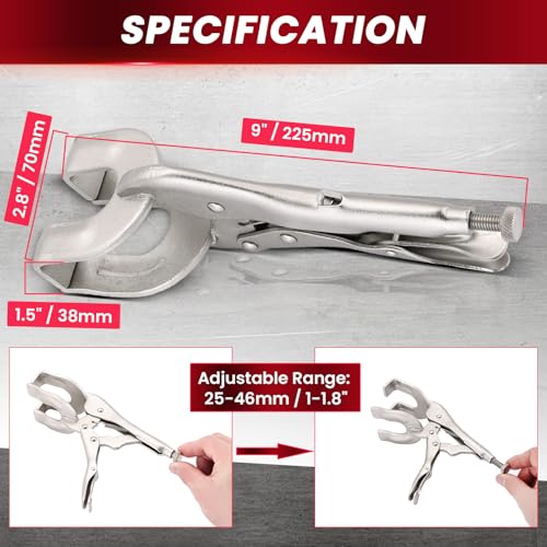 9" Locking Pliers Set, U-Shaped Welding Clamps, 2 Pack