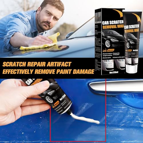 2PCS Car Scratch Remover Wax, Scratch Remover for Vehicles, 2026 Car Scratch Repair Paste Polishing Wax, Premium Car Scratch Remover Kit with Wipe & Sponge for Vehicles for Scratches