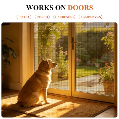 MAGZO Window&Door Screen Replacement Kit, 86" W x 196" L, Black - color: Black, size: 86"W x 196"L