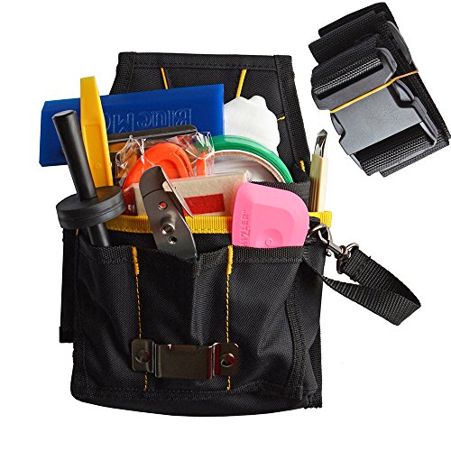 EHDIS Wrapping Tool Pouch with Belt Waist Waterproof Oxford Small Tool Organizer Tool Bag Utility Gadget Tool Holder with Multi Pocket for Car Tools