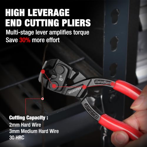 WORKPRO 8 Inch Nail Puller Pliers, High Leverage End Cutting Pliers