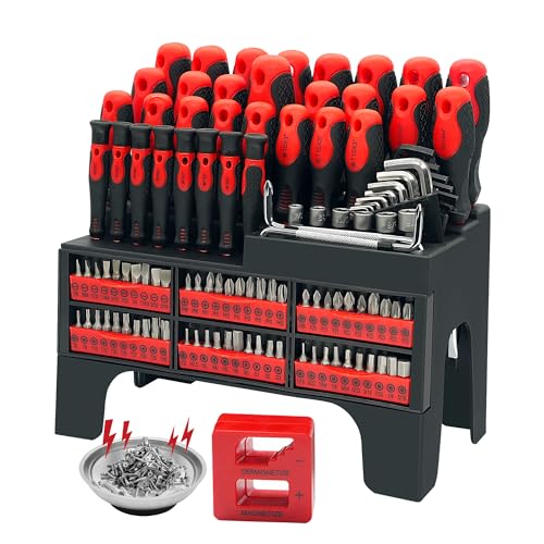 GMTOOLS 118PCS Magnetic Screwdriver Set, Screwdriver Set with Plastic Racking, Precision Screwdriver, Magnetizer Demagnetizer and Magnetic Bowl, Repair Tools Set for DIY and Home Improvement - style: 118PCS Magnetic Screwdriver Set