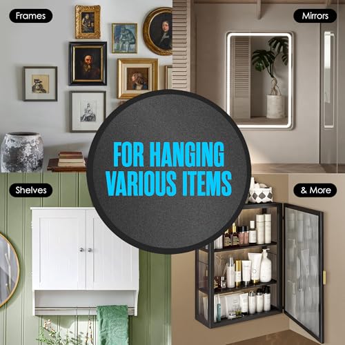 French Cleat Hanger, Mirror Hanging Kit, Z Clips, 50 Lbs, 6 in, 3 Pair