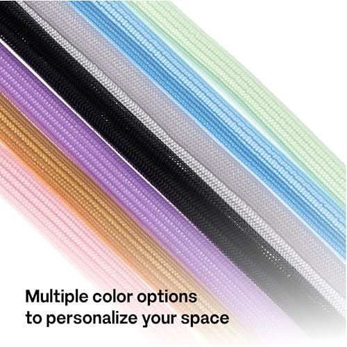 Pixio 10FT Tubing Cable Sleeve – Pink 1/2 inch Flexible Cable Management Sleeve for PC, Gaming, TV & Office, Wire Organizer for Desk Cable Cleanup - color: Pink