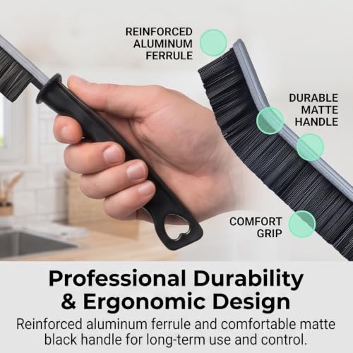 Crevice Cleaning Brush Set, 6 Pack Hard Bristle Detail Brushes for Tight Spaces, Bathroom Tile Grout, Sink, Car Vent - Versatile Gap Cleaning Tool