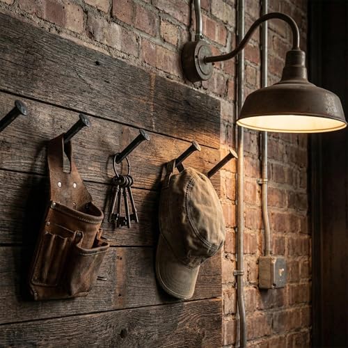 20 Pack Black Railroad Spikes - 4.7 Inch Heavy Duty Rustic Utility Hooks with Rust, Copper Green for Railroad Ties, Industrial Decor, DIY Projects and Home Storage