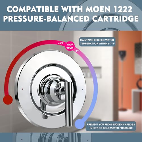 Replacement for Moen T2901 Gibson Posi-Temp Valve Trim Kit, Posi-Temp, Metal Body, Thermostatic Mixing Valve, Shower Trim Kit, Requires 2510 valve, 1-Year Warranty - color: Chrome