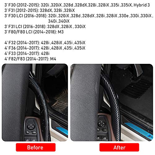 Jaronx 2PCS Door Handle Covers Compatible with BMW 3/4 Series Driver Side & Passenger Side Door Pull Handle Covers (Compatible with BMW 320i,328i,330i,335i F30/F31 and 428i,435i F32/F36)(Carbon Fiber) | Driver Side & Passenger Side Door Pull Handle Covers