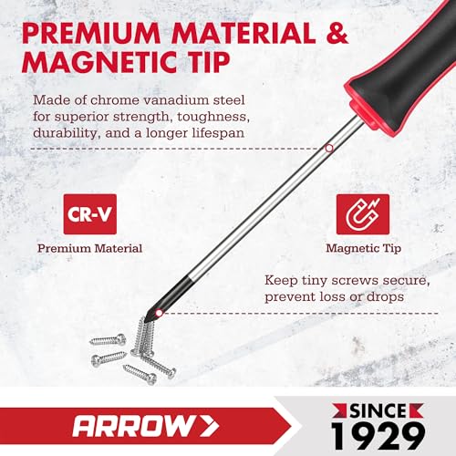 ARROW 5-Piece Precision Screwdriver Set with Pouch, Phillips, Slotted