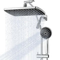 Shower Head with Handheld,High Pressure Chrome Slide Bar ShowerHead - color: C-Chrome, style: Rectangular 12"