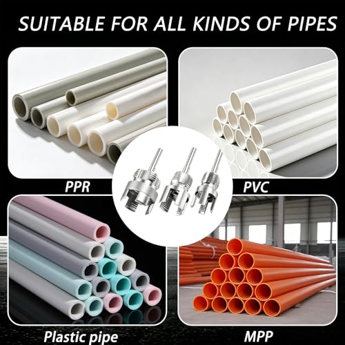 8PCS Internal & External PVC Pipe Threader Tool Set with Step Drill Bits