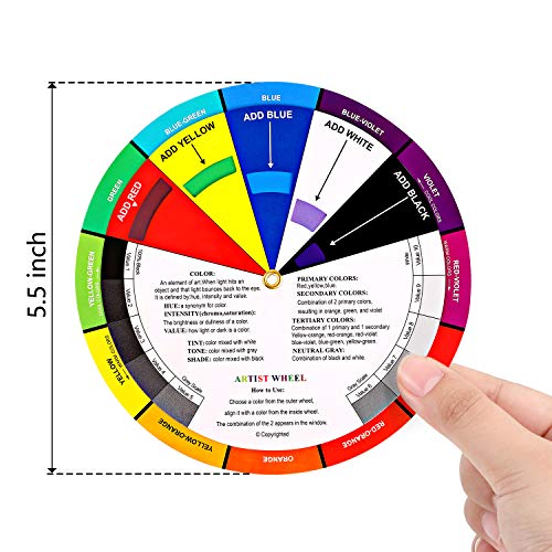 Nezyo 4 Pcs Color Wheel Paint Mixing Learning Guide Art Class Teaching Tool