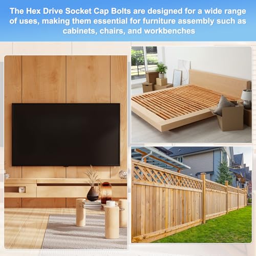 M METERXITY 20-Pack Hex Drive Socket Cap Bolt, M6 x 25mm Carbon Steel Furniture Connector Bolts Barrel Nuts for Furniture Assembly/Cabinet/DIY Binding Post Screws Rivet Fasteners [Black] - size: M6 x 25mm