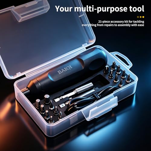 Mini Electric Screwdriver Set,3.7V 800 MAH USB-C Rechargeable Cordless Rotary Tool With 20 pcs Bits Set For Install or Repair