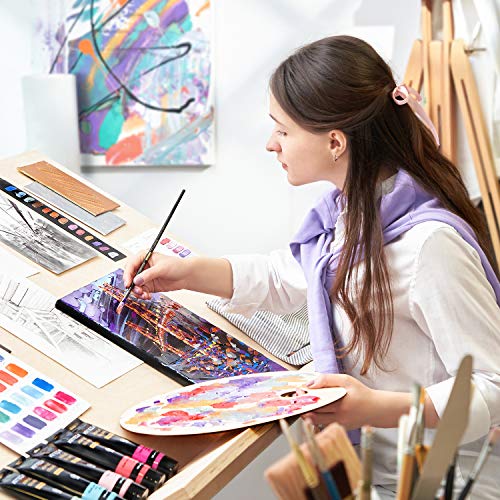 ARTEZA Metallic Acrylic Paint Set, 8 Vibrant Colors, 4.06 oz High-Viscosity - style: 8 x 120ml (4.06 fl oz) Vibrant Essentials