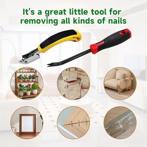 Staple Remover, Heavy Duty Staple Remover Tool,Upholstery Stapler Remover for Carpet,Wood,Floor, Furniture, Construction, Industrial Staple Lifter Removes Flooring, Carton Box Staples(2pcs) - style: 2pcs Staple Remover