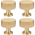 RZDEAL 4pcs Solid Brass Cabinet Knobs Pulls Cabinet Drawer Dresser Gold Knobs Modern Handles(1"x1"/25mmx25mm),Brushed Brass Finish - color: Gold, size: 1 Inch