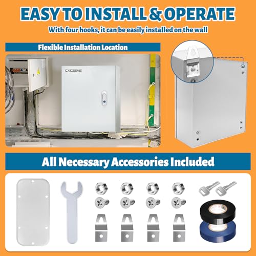 Electrical Junction Box 20x16x10, NEMA 4X IP66 Steel Enclosure Box - size: 20 x 16 x 10''