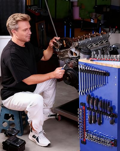 WORKPRO 8-Piece Magnetic Socket and Screwdriver Organizer Set - size: 6pc Socket Rail & 2pc Screwdriver Rail