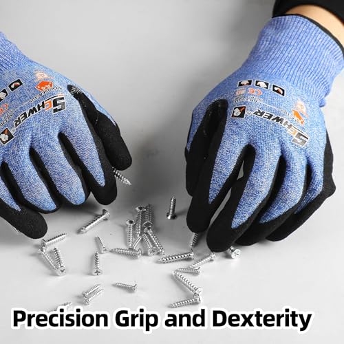 Schwer A4 AIR-SKIN Cut Resistant Work Gloves, Ultra Lightweight, AR3900, XL - color: Blue, size: X-Large