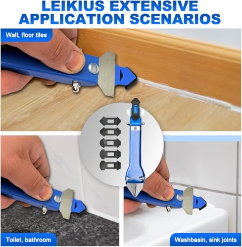 3 in 1 Silicone Caulking Tool, High Quailty Grout Removal Tool and Sealant Finishing Scraper with Stainless Steelhead, Caulk Remover Tool Kit for Window, Kitchen, Floor, and Sink Joint - style: Professional Tool Kits