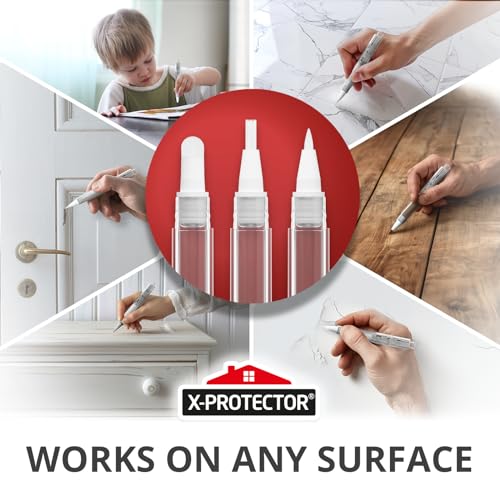 X-Protector Touch Up Paint Pen Kit - 3 Pens with 3 Types of Brushes - style: Pack of 3, Fillable