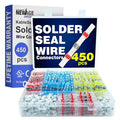 New Age America® 450pcs Solder Seal Wire Connectors Kit KableSeal™ | AWG 26-10 | Marine Heat Shrink Wire Connectors | Insulated Solderless Splice | Waterproof Butt Splice Terminals | UL - style: 450 PCS | AWG 26-10
