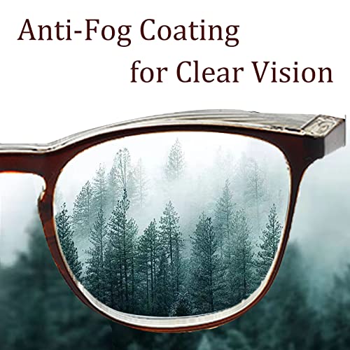 Safety Glasses for Men Women, Anti Fog Safety Goggles Comfortable Blue Light Blocking UV Protective Adult Nurse - color: Square Black Grey Brown 3pack