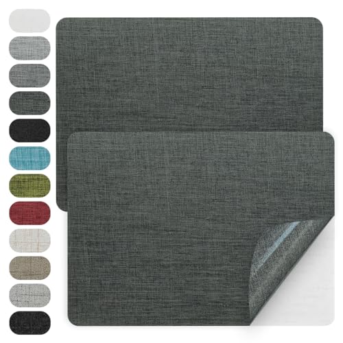 WILDREEDS 2 Pcs 8 x11 Inch Linen Repair Patches, Self-Adhesive Fabric Patch for Sofas, Couch, Furniture,Tote Bags, Car Seats (Dark Grey) - color: Dark Grey