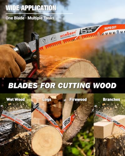 15 Inch Reciprocating Saw Blades, 5 Pack, 6TPI Japanese Teeth Arc Edge CR-V Steel Pruning Saw Blades for Tree Trimming and Wood Cutting, with Storage Case - style: 5-Pc 15" New Version