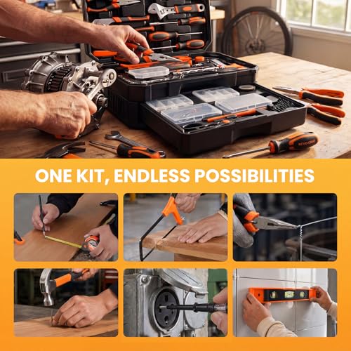NEWBULIG 330-Piece Complete Tool Box Set, Durable Homeowners Tool Kit with Pull-Out Drawer, Versatile Home Repair Kit for Auto & Household, DIY Projects, Black-Yellow - color: Black Yellow, size: 16