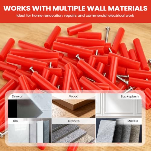 193PCS Outlet Spacers Kit for Electrical Box, 104 Outlet Screw Spacers with 89PCS 6-32 Flat Head Mounting Screws, Electrical Outlet Extender Kit for Switches, Receptacles and Wall Plates