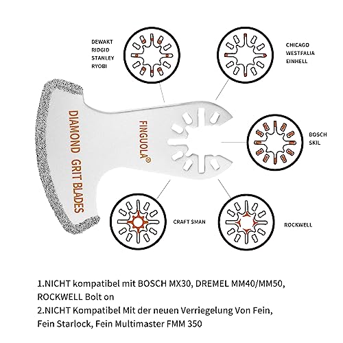 Oscillating Tool Blades, Diamond Carbide Multi Tool Blades for Grout Removal and Soft Tile Cut, Semi Circle Finger Segment Swing Grit Grout Oscillating Saw Blades (8PCS Swing Set) - color: 8PCS Swing Set