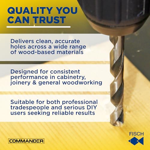 Premium Brad Point Drill Bit Set High-Accuracy Woodworking 1/8"- 1/2" 7 Pcs | Premium Brad Point Drill Bit, Woodworking w/ Beveled Edges for Smooth Tear-Free Holes Ideal for Professional & DIY Use - size: 7 Piece Set (1/8 in - 1/2 in)