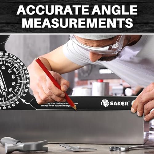 Saker Miter Saw Protractor,7-Inch Aluminum Protractor Angle Finder 2PCS - style: 2 Packs