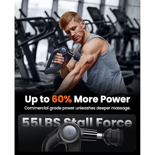 BOB AND BRAD D5 Pro Plus Handheld Massage Gun with Heat, FSA-HSA Eligible Deep Tissue Percussion Massage Gun, Powerful Muscle Massager for Athletes Fitness Workout & Daily Recovery, Birthday Gift - color: Pure Black