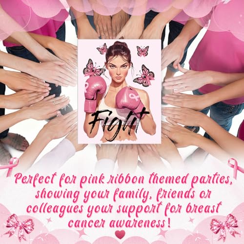 Sherr 140 Pcs 20 Set Pre Drawn Canvas Painting Kit, Breast Cancer Awareness - style: Breast Cancer Awareness