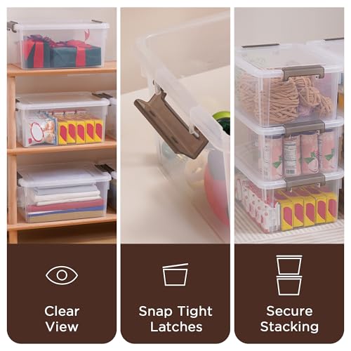 Citylife 17QT Plastic Storage Bins with Lids,5Packs Large Containers - color: Clear White, size: 17 QT(5 Pack)