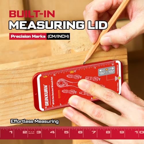 GEINXURN Mini Ratchet Wrench Set, 72 Teeth 1/4" Ratchet Wrench for Tight Spaces with Screwdriver Bit (PH2, SQ2, T20, T25) Stored in a Push-Pull Tin Case, Ideal for Repair and DIY Projects - size: 06