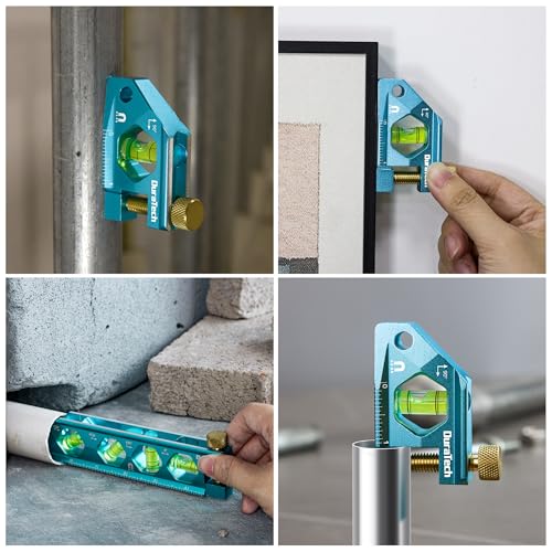DURATECH 2.5-Inch Level, Magnetic Torpedo Level with 90° Bubbles, V-Groove - size: 2.5"
