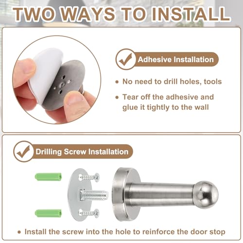 uxcell 5.7" Magnetic Door Stoppers, Wall Floor Mounted Magnetic Door Catch Holder, Stainless Steel Door Stops for Bedroom, Bathroom, Kitchen, Office, Silver - size: 5.7"