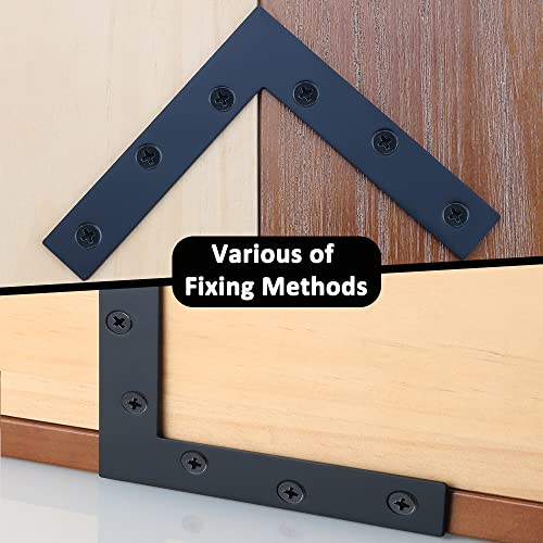 SAYAYO Flat L Bracket, 120x120mm / 5" x 5" Stainless Steel L Mending Plate - color: Black, size: 120x120mm-6pcs, style: L Shape