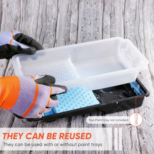 Geelin 40 Pcs 4 Inch Disposable Paint Tray Liner - color: White, size: 4 Inch, style: Plaid