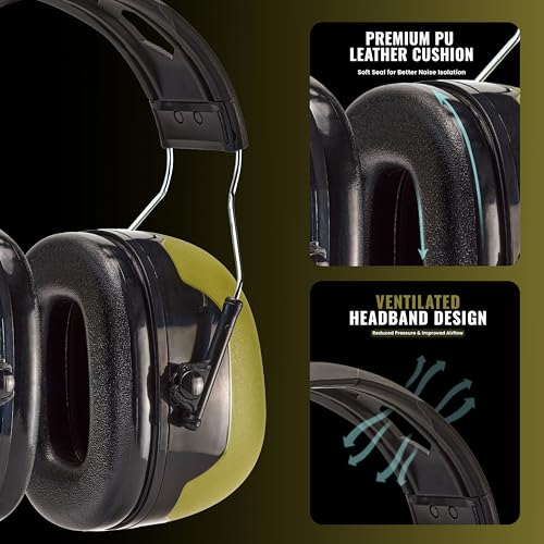 ZEROPLUS AM20 Hearing Protection Earmuffs, NRR 28dB, SNR 35dB for Adults