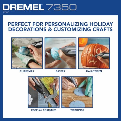 Dremel 7350 4V Cordless Rotary Tool Kit with 5 Accessories and USB-C Rechargeable Battery - Single Speed for Carving, Engraving, Sanding and Cleaning
