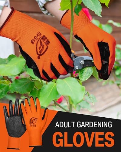 Potchen 72 Pairs Garden Work Gloves Bulk Pack for Men and Women - color: Orange